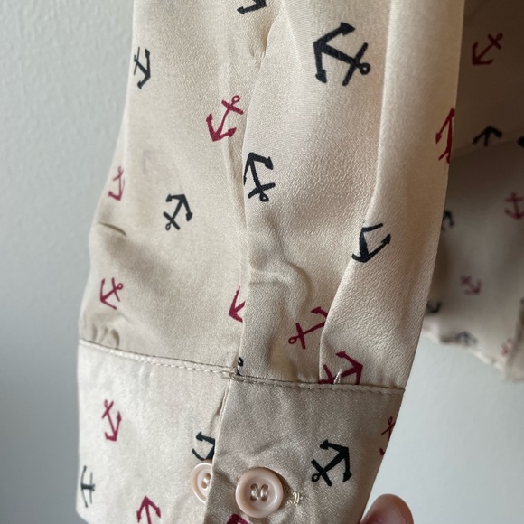 🎁3/$30 Anchor Collared Crop Blouse - Picture 2 of 7